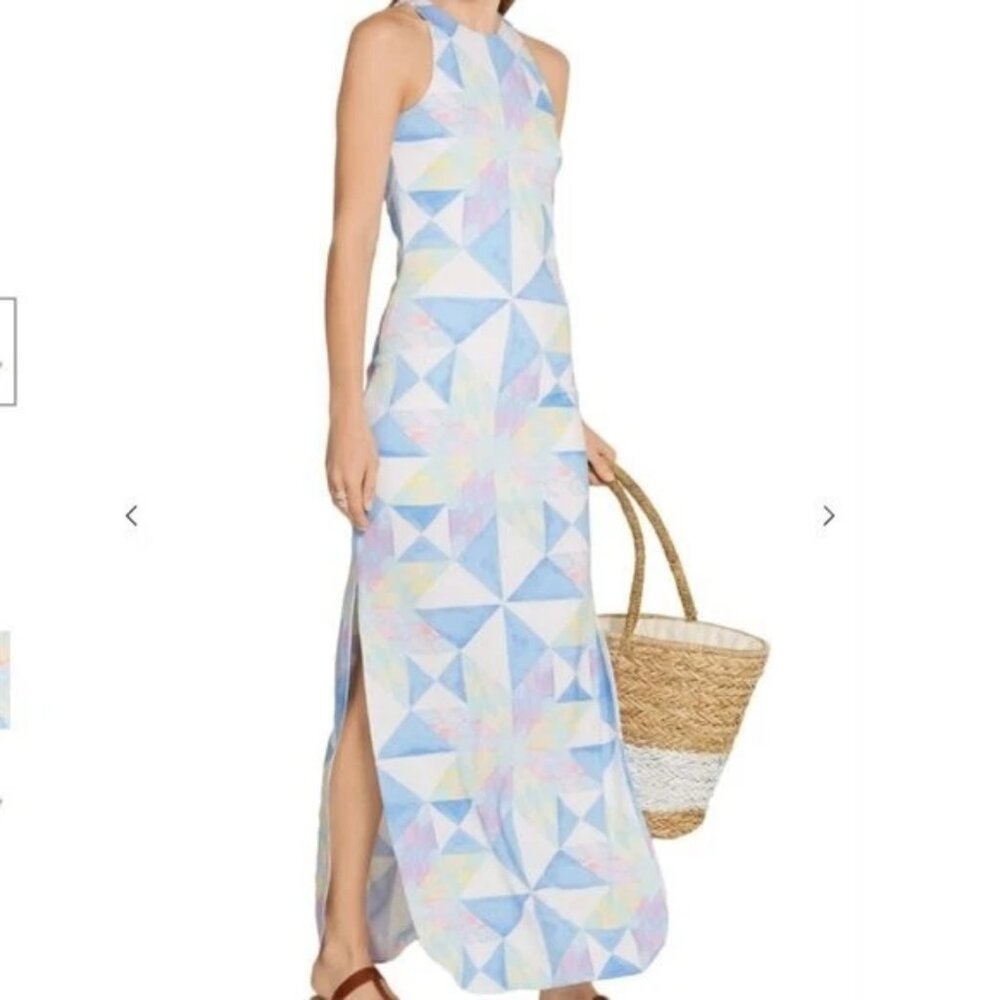 Geometric Pastel Maxi Dress